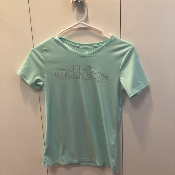 Adidas Aqua Green Girls Active T-Shirt - Picture 1 of 3